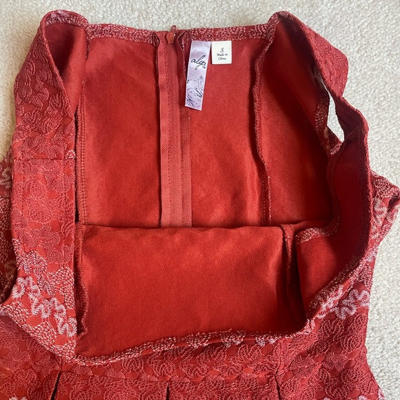 Francesca’s Embroidered Floral Coral Mini Dress - Picture 6 of 10